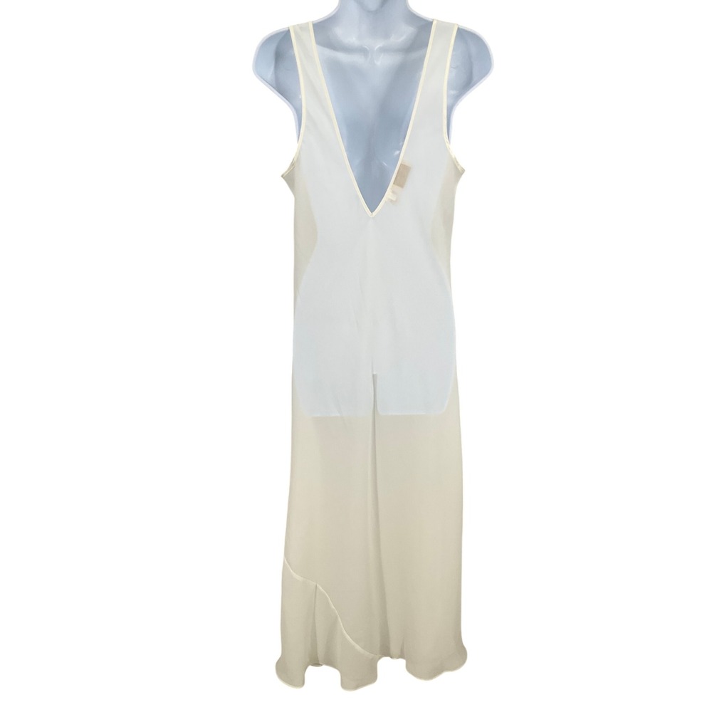 Victoria's Secret Nightgown Womens M Ivory Vintage Floral Sheer Maxi Timeless - Picture 2 of 12